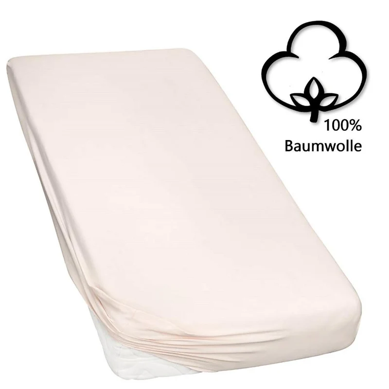 Topper Spannbettlaken 120x200-120x220cm Spannbetttuch 160g/m² Jersey Line green