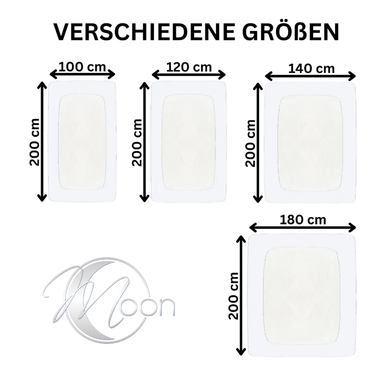 MOON-Classic Topper Spannbettlaken Spannbetttuch 160g/m² Jersey 90x200 - 100x220
