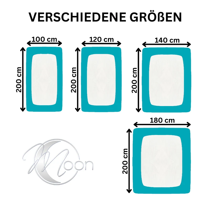 MOON-Classic Topper Spannbettlaken Spannbetttuch 160g/m² Jersey 90x200 - 100x220