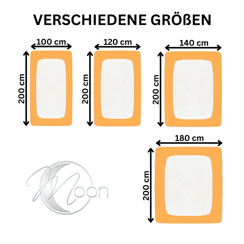 MOON-Classic Topper Spannbettlaken Spannbetttuch 160g/m² Jersey 90x200 - 100x220