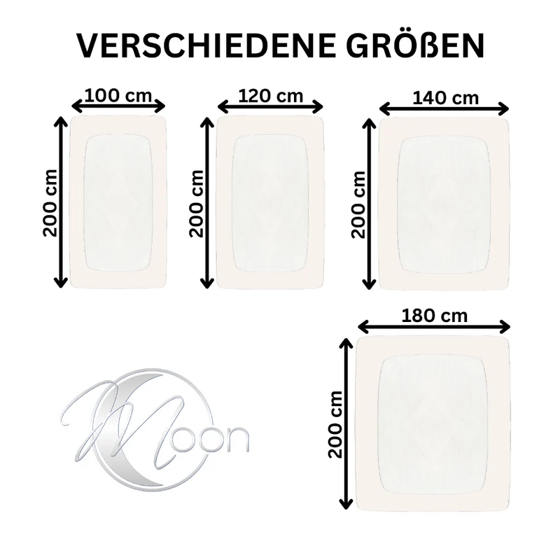 MOON-Classic Topper Spannbettlaken Spannbetttuch 160g/m² Jersey 90x200 - 100x220