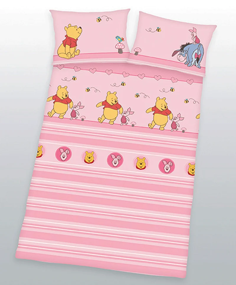 Winnie the Pooh Babybettwäsche / Kinderbettwäsche Renforcé rosa 40x60 / 100x135 Baumwolle 24220 58.063 521
