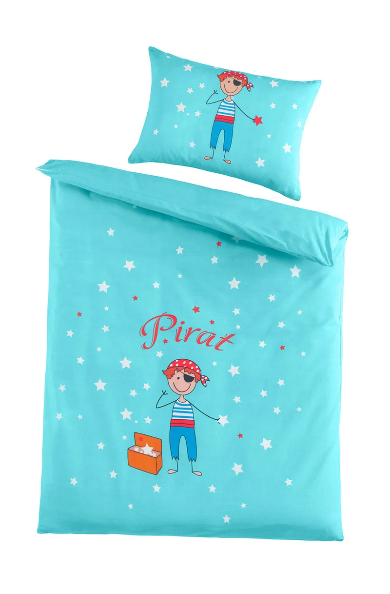 Kinderbettwäsche Babybettwäsche 100% Baumwolle 100x135 Pirat 416777