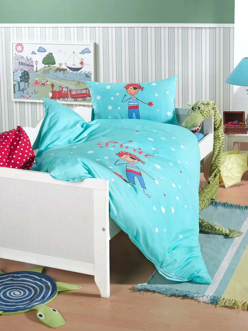 Kinderbettwäsche Babybettwäsche 100% Baumwolle 100x135 Pirat 416777