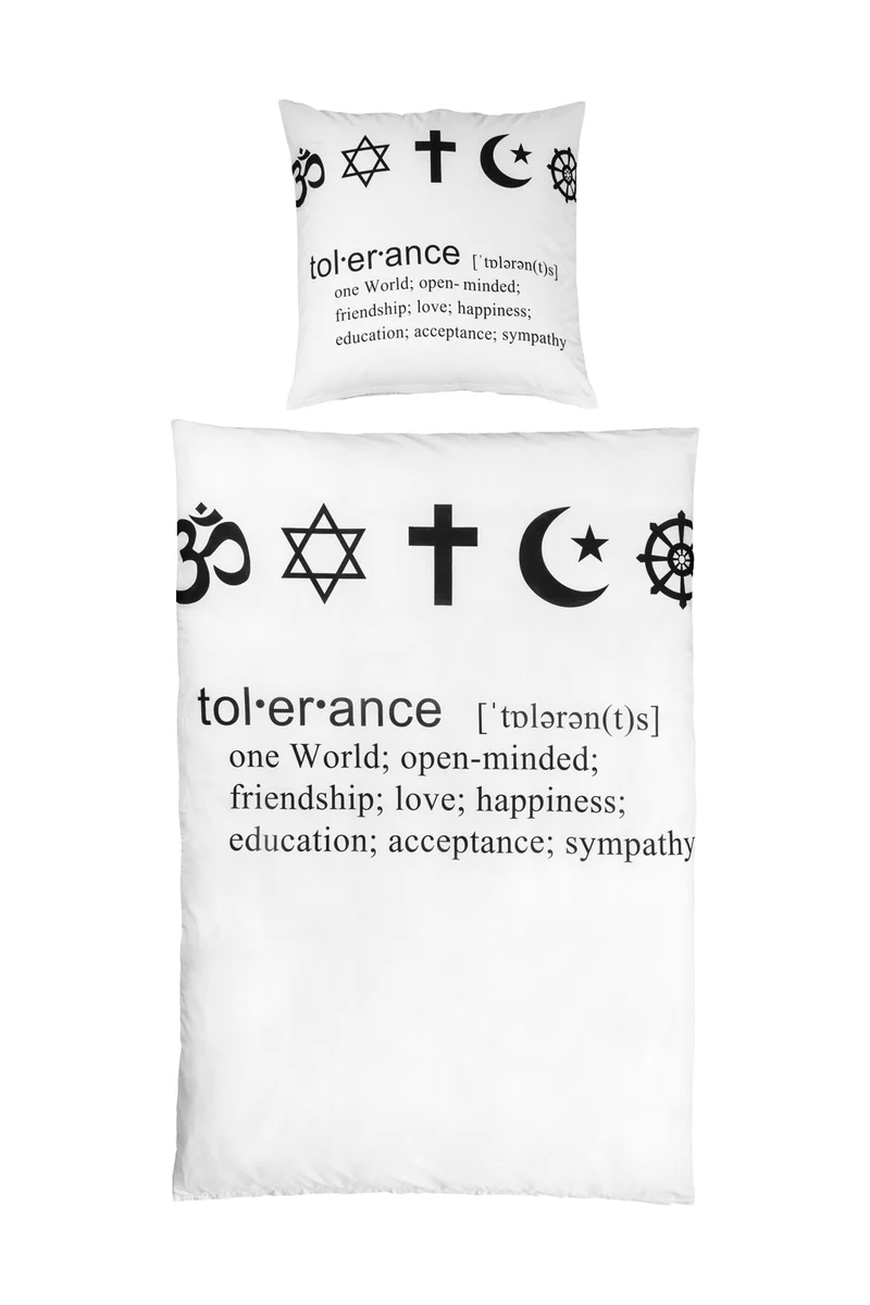 Bettwäsche Renforce Tolerance schwarz weiß 135x200 / 80x80 Design 6026142