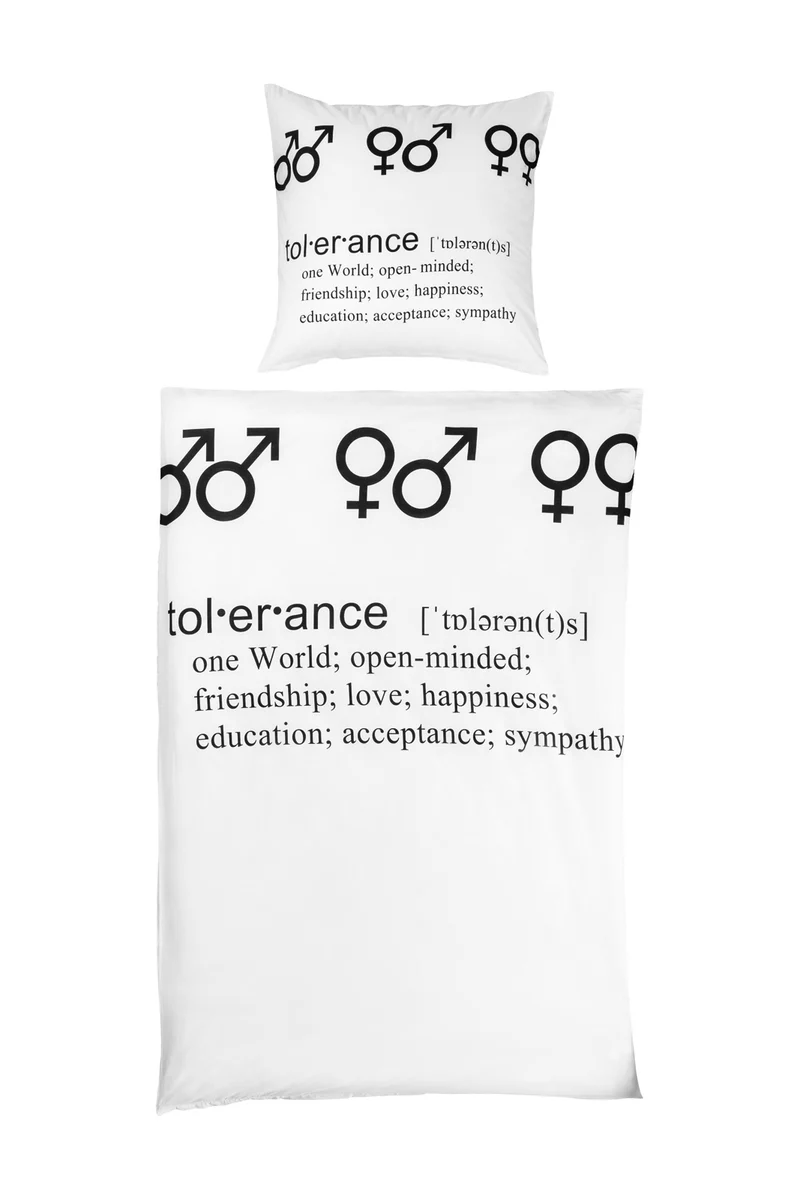 Bettwäsche Renforce Tolerance schwarz weiß 135x200 / 80x80 Design 6026265