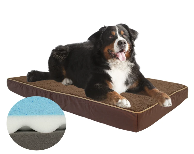 Dogs Luxury Hundebett Ortho med braun orthopädisches Hundekissen mit Memory Schaum