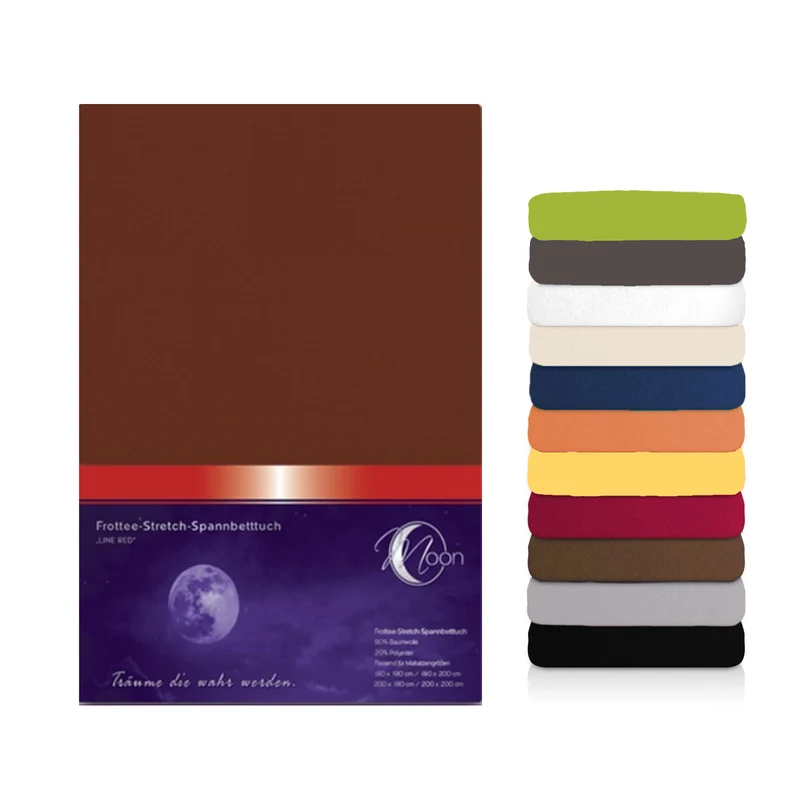 Moon Line Red Frottee Spannbettlaken 100x200