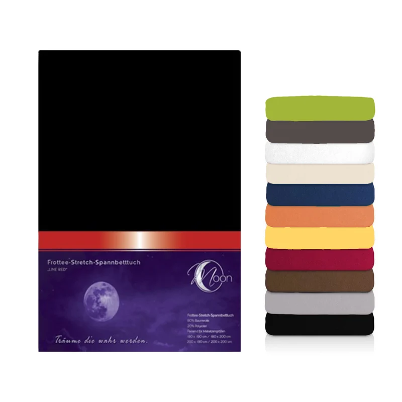 Moon Line Red Frottee Spannbettlaken 100x200