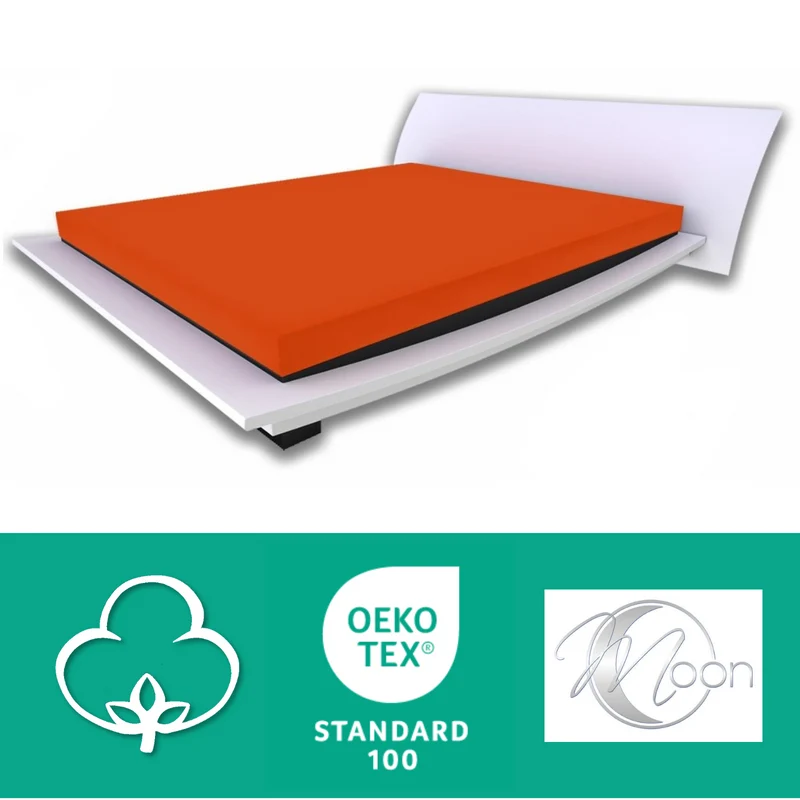 Moon Line Red Frottee Spannbettlaken 100x200