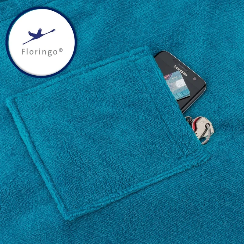 Floringo Luxus Saunakilt Herren Twin-Star Klettverschluss Sauna-Kilt aufgesetzte Tasche