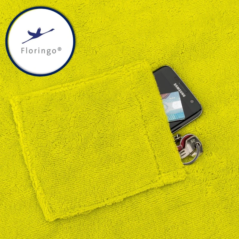 Floringo Luxus Saunakilt Herren Twin-Star Klettverschluss Sauna-Kilt aufgesetzte Tasche