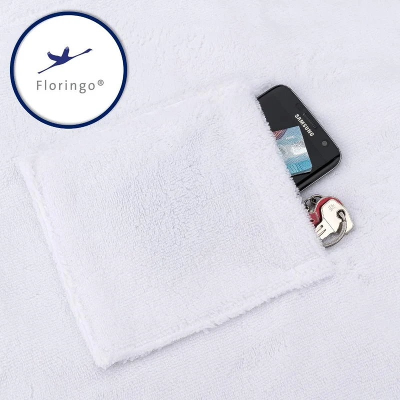 Floringo Luxus Saunakilt Damen Twin-Star Klettverschluss Sauna-Kilt aufgesetzte Tasche