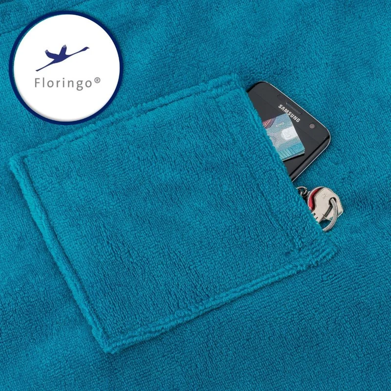 Floringo Luxus Saunakilt Damen Twin-Star Klettverschluss Sauna-Kilt aufgesetzte Tasche