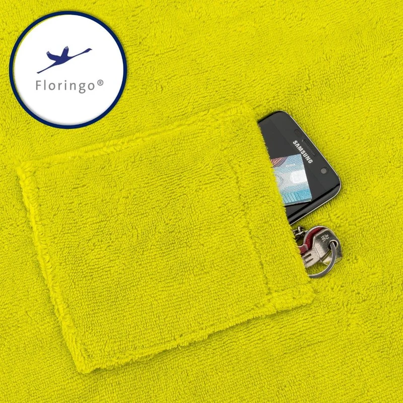 Floringo Luxus Saunakilt Damen Twin-Star Klettverschluss Sauna-Kilt aufgesetzte Tasche