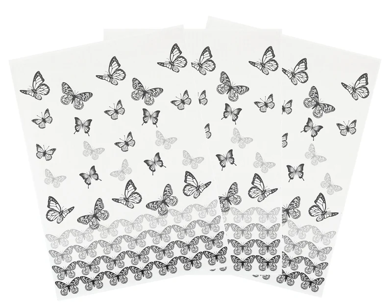 3er Pack Kracht Halbleinen Geschirrtuch Schmetterlingsreihe 50x70 cm 251-811