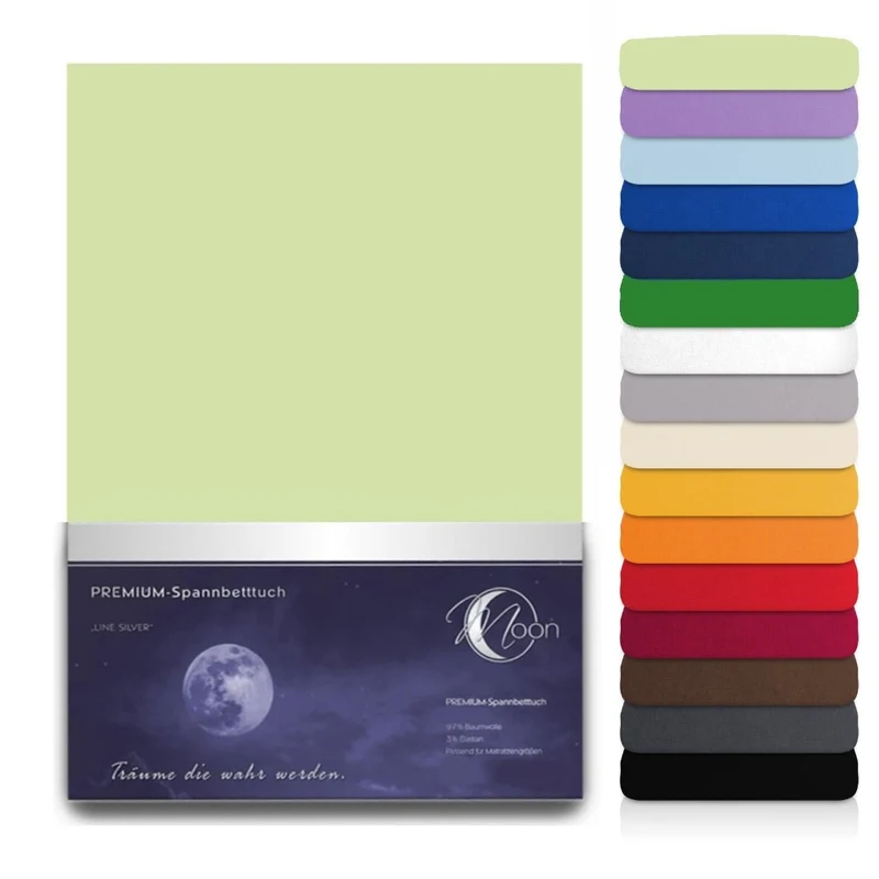 Spannbetttuch 180x200-200x220 cm Spannbettlaken 190g/m² Premium Moon Line Silver