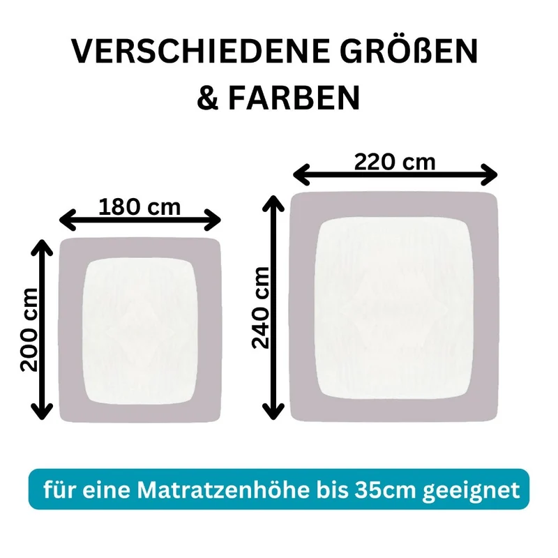 Spannbetttuch 180x200-200x220 cm Spannbettlaken 190g/m² Premium Moon Line Silver