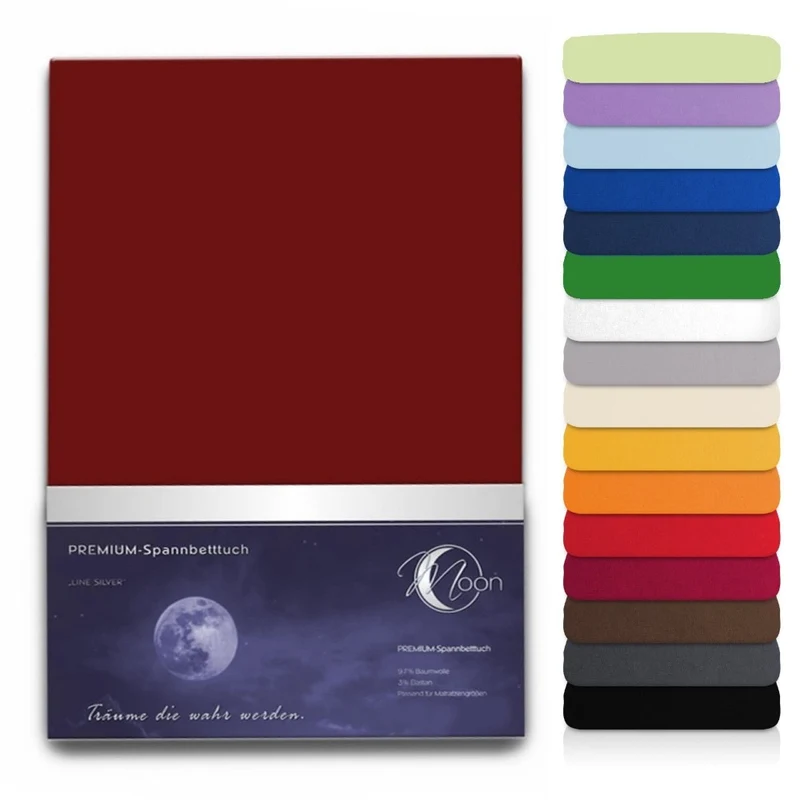 Spannbettlaken Topper 200x220cm Spannbetttuch Baumwolle 190g/m² Moon Line silver