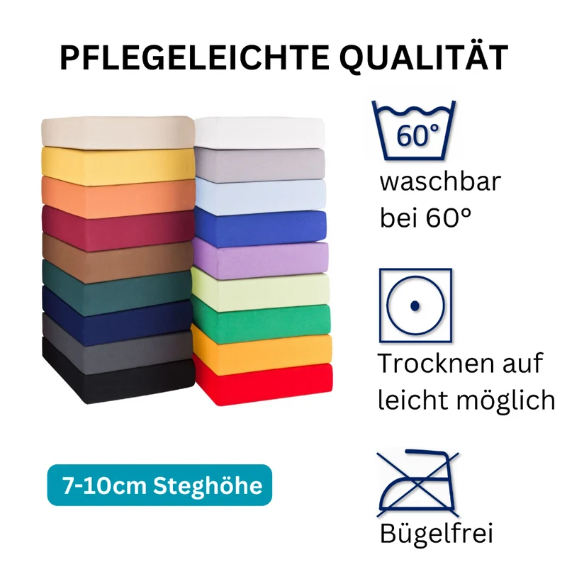 Spannbettlaken Topper 200x220cm Spannbetttuch Baumwolle 190g/m² Moon Line silver