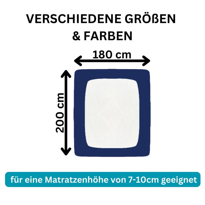 Spannbettlaken Topper 200x220cm Spannbetttuch Baumwolle 190g/m² Moon Line silver