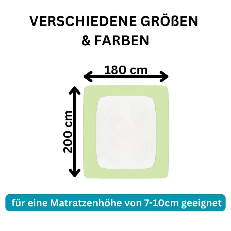 Spannbettlaken Topper 200x220cm Spannbetttuch Baumwolle 190g/m² Moon Line silver
