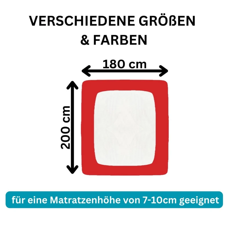 Spannbettlaken Topper 200x220cm Spannbetttuch Baumwolle 190g/m² Moon Line silver
