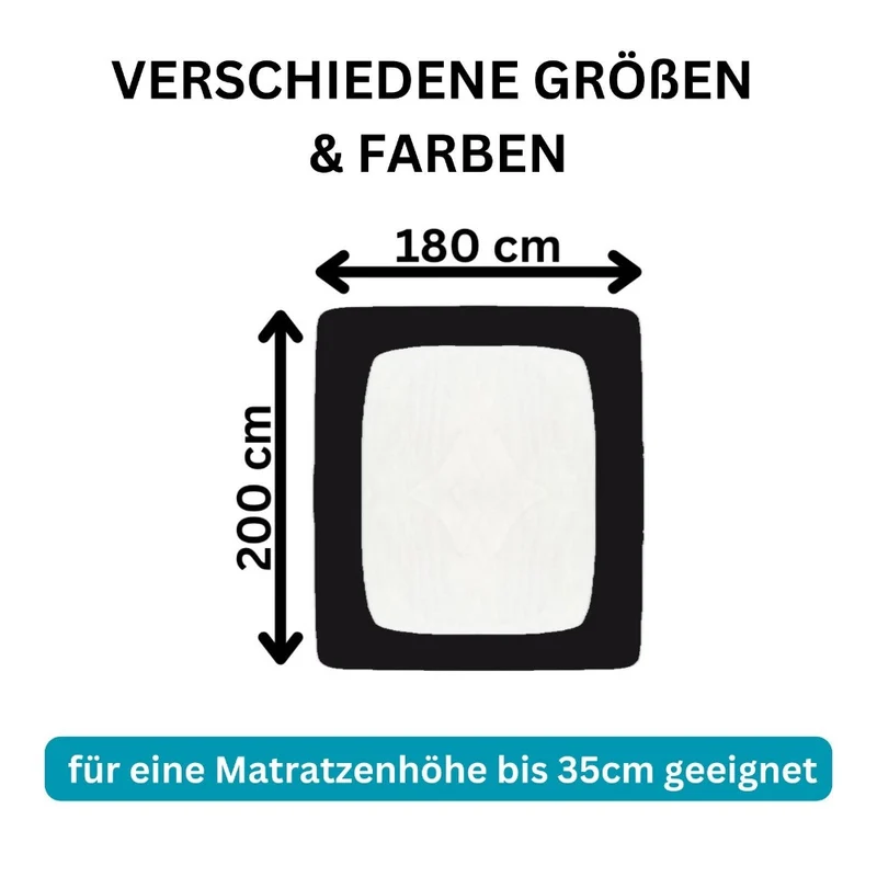 Spannbettlaken Topper 200x220cm Spannbetttuch Baumwolle 190g/m² Moon Line silver