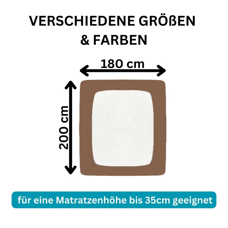 Spannbettlaken Topper 200x220cm Spannbetttuch Baumwolle 190g/m² Moon Line silver