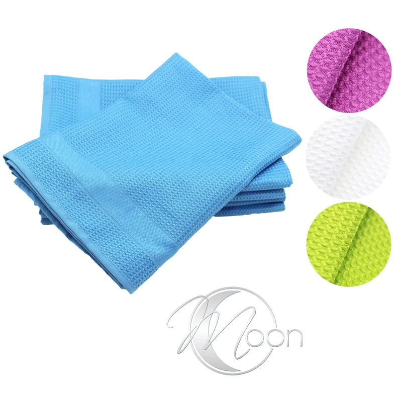 Moon 5er Pack Poliertuch Waffelstruktur Mikrofasertuch 45x65 cm saugstark