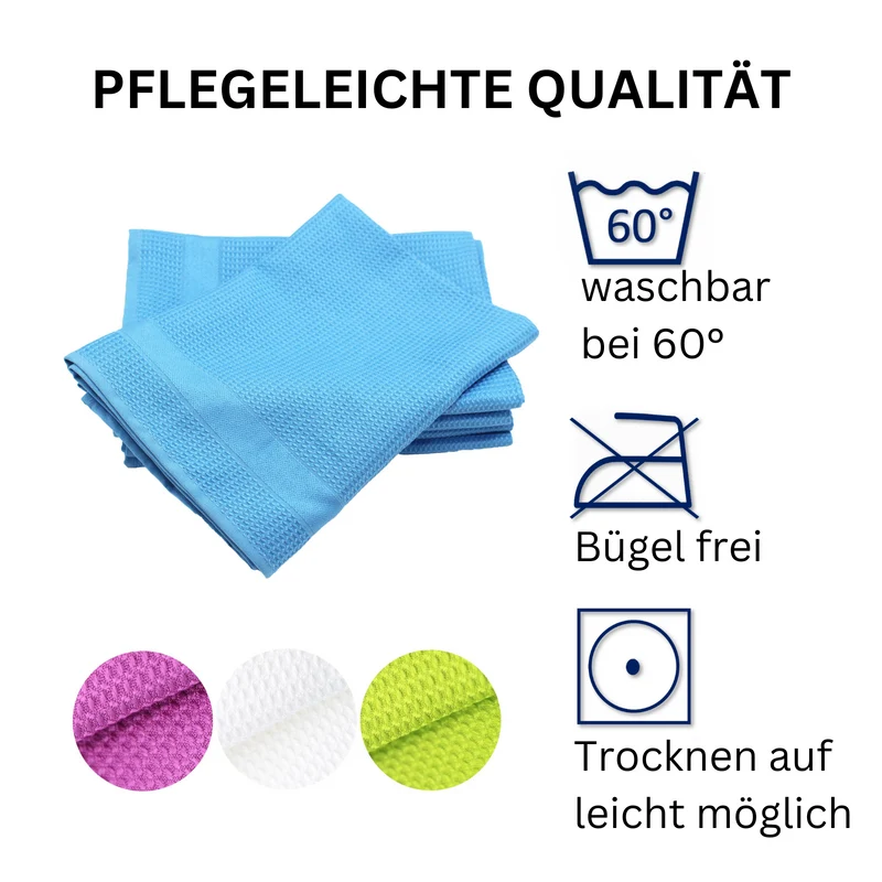 Moon 5er Pack Poliertuch Waffelstruktur Mikrofasertuch 45x65 cm saugstark