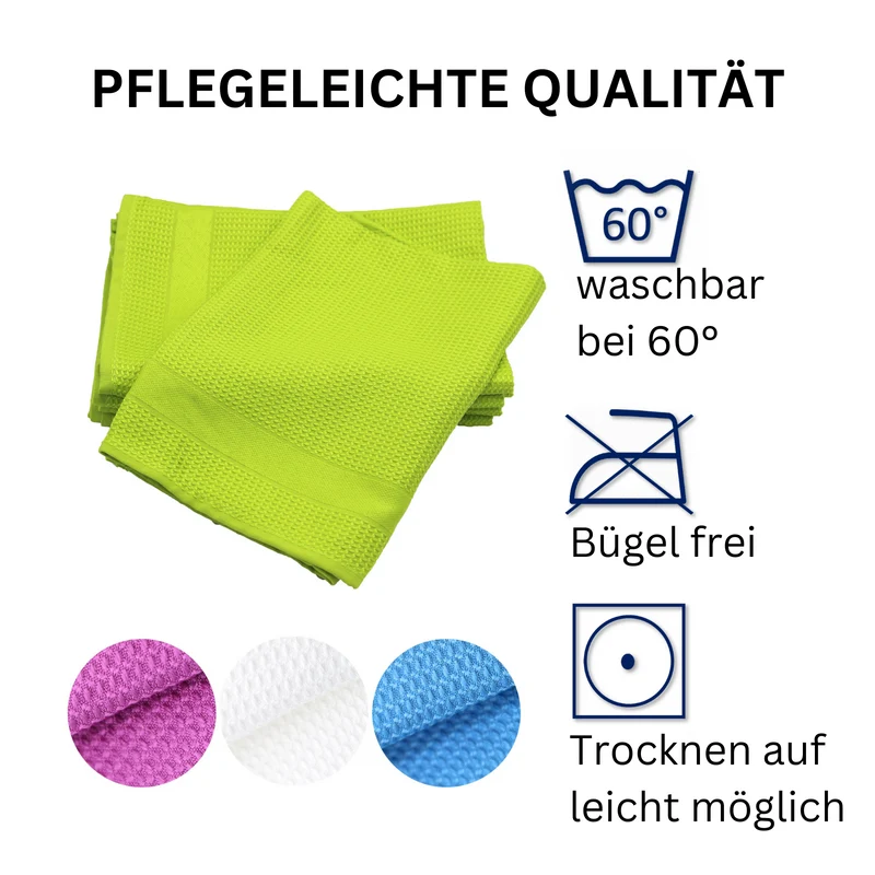 Moon 5er Pack Poliertuch Waffelstruktur Mikrofasertuch 45x65 cm saugstark