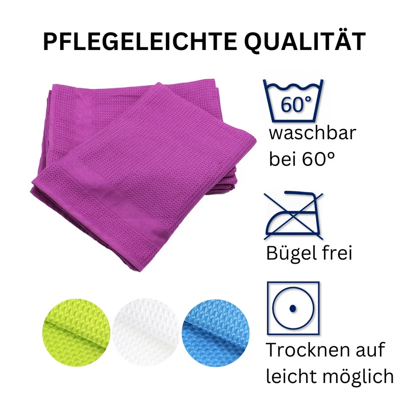 Moon 5er Pack Poliertuch Waffelstruktur Mikrofasertuch 45x65 cm saugstark