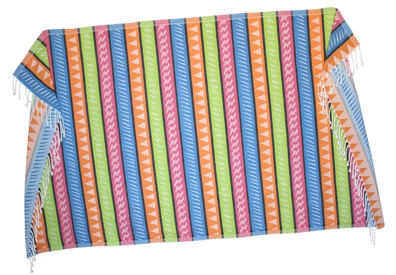 Hamamtuch Pestemal Tuch 100x170 cm bunt gestreift mit Fransen