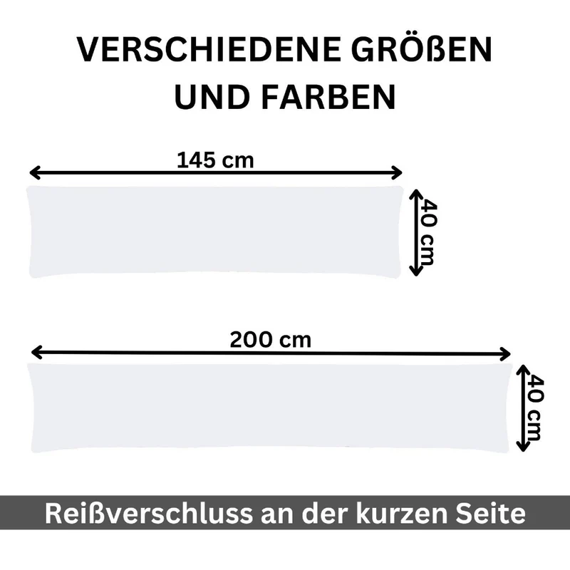 Kissenbezug 40x145 Doppelpack Stillkissen Seitenschläferkissen Jersey MOON