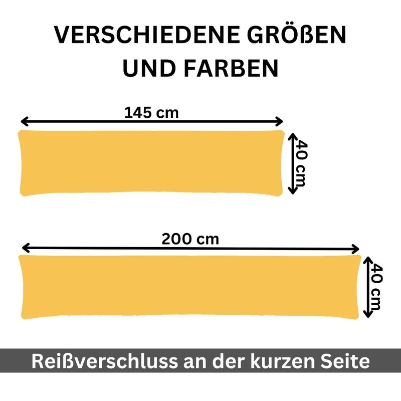 Kissenbezug 40x145 Doppelpack Stillkissen Seitenschläferkissen Jersey MOON