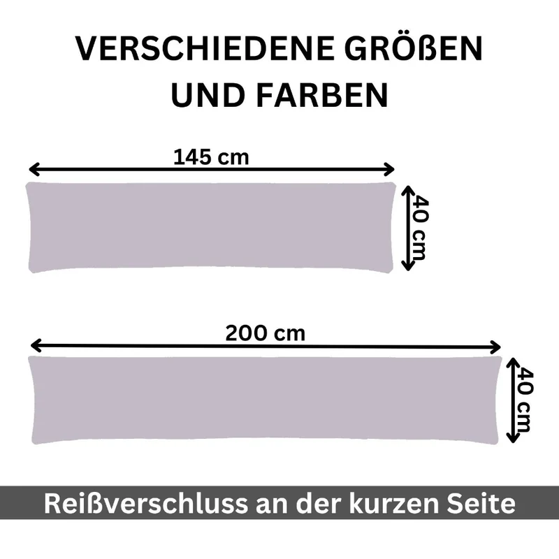 Kissenbezug 40x145 Doppelpack Stillkissen Seitenschläferkissen Jersey MOON