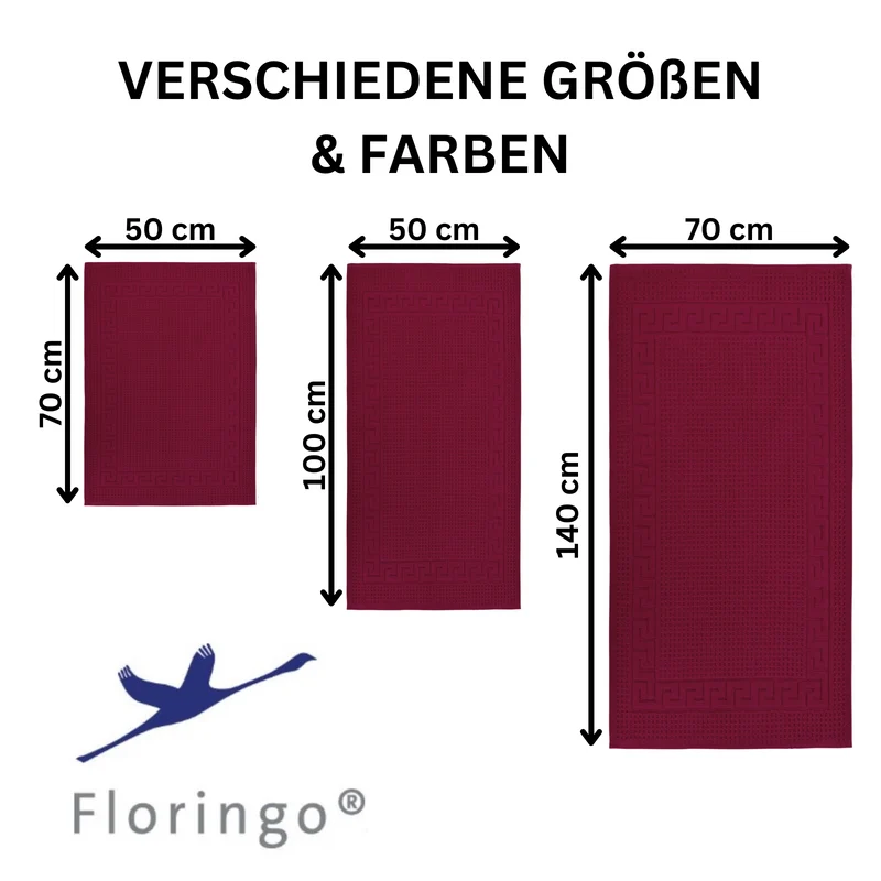 Floringo Badvorleger Duschvorleger 70x140 cm exclusiv 1100g/m² Zwirn