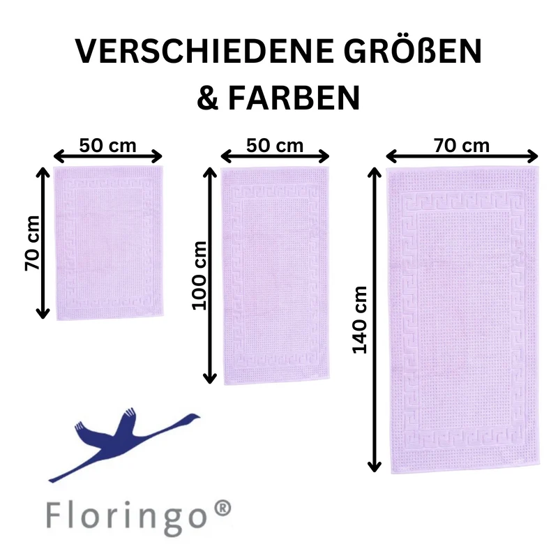 Floringo Badvorleger Duschvorleger 70x140 cm exclusiv 1100g/m² Zwirn