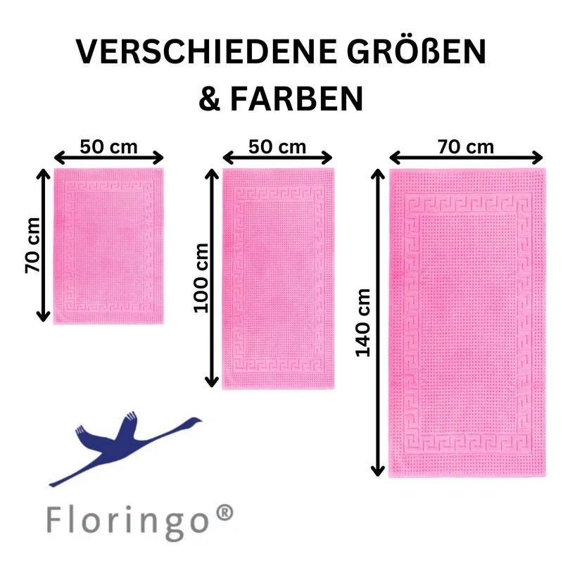 Floringo Badvorleger Duschvorleger 50x100 cm exclusiv 1100g/m² Zwirn