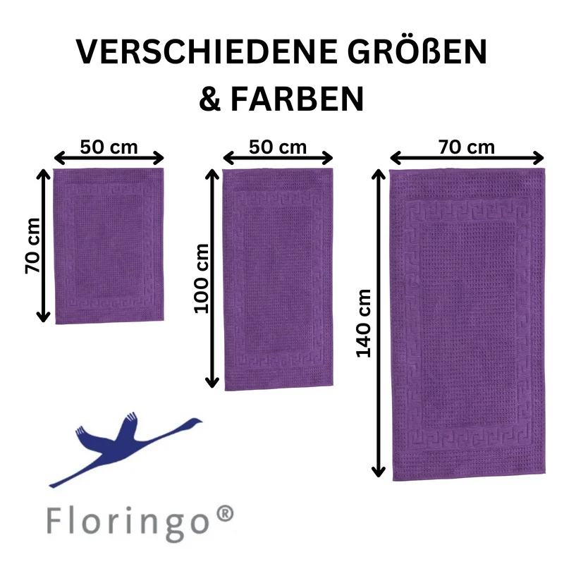 Floringo Badvorleger Duschvorleger 50x100 cm exclusiv 1100g/m² Zwirn