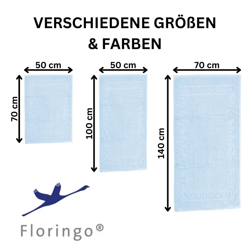 Floringo Badvorleger Duschvorleger 50x100 cm exclusiv 1100g/m² Zwirn