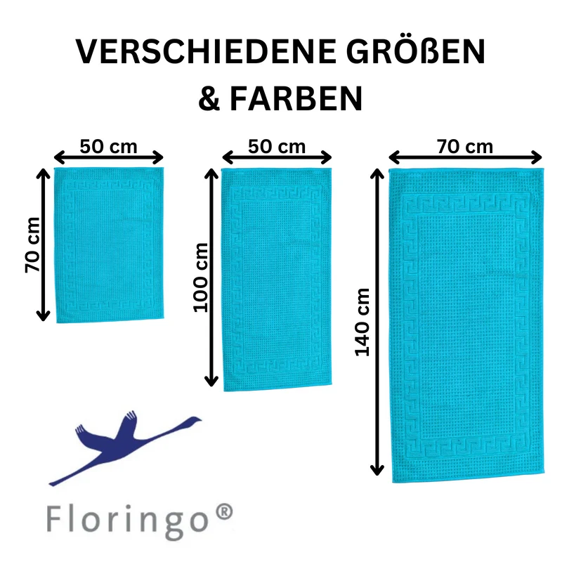 Floringo Badvorleger Duschvorleger 50x100 cm exclusiv 1100g/m² Zwirn