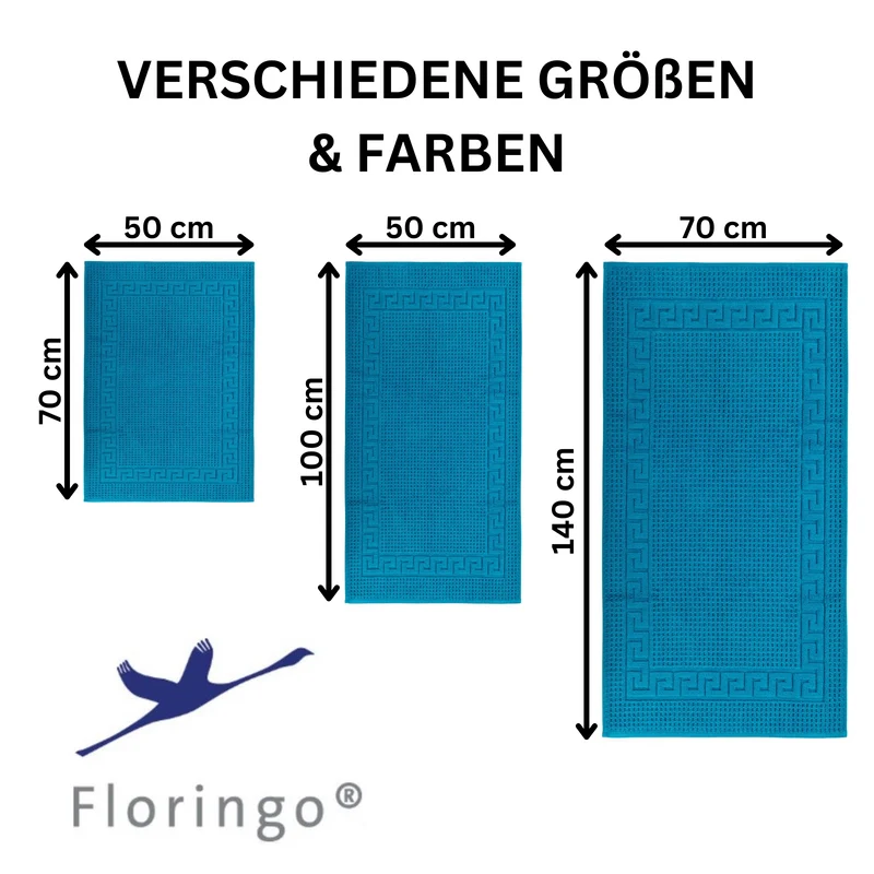 Floringo Badvorleger Duschvorleger 50x100 cm exclusiv 1100g/m² Zwirn