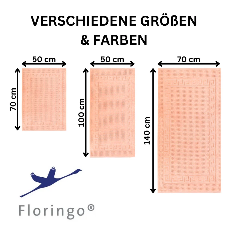 Floringo Badvorleger Duschvorleger 50x100 cm exclusiv 1100g/m² Zwirn