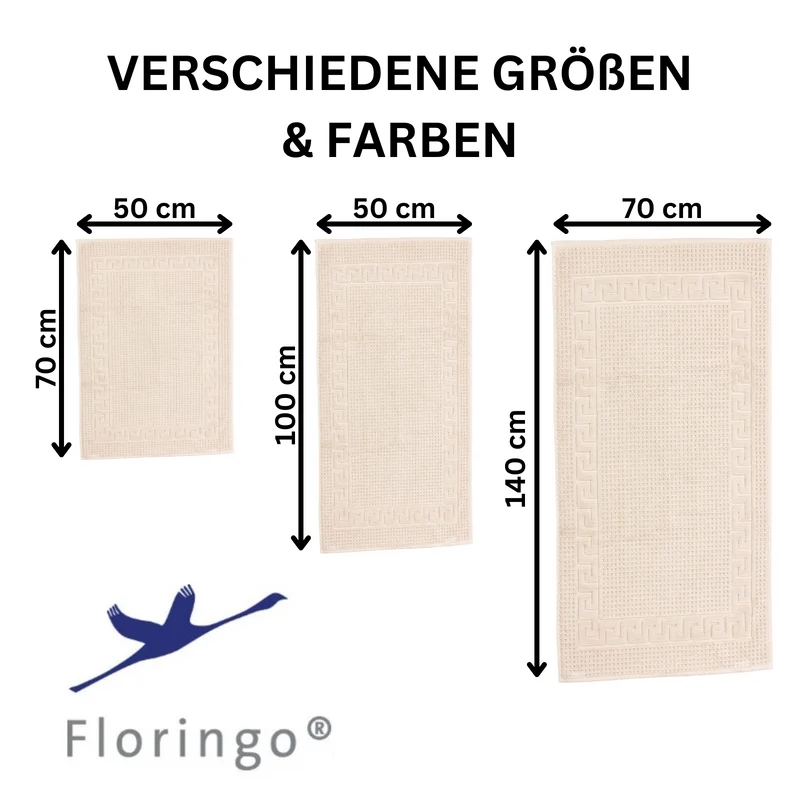 Floringo Badvorleger Duschvorleger 50x100 cm exclusiv 1100g/m² Zwirn