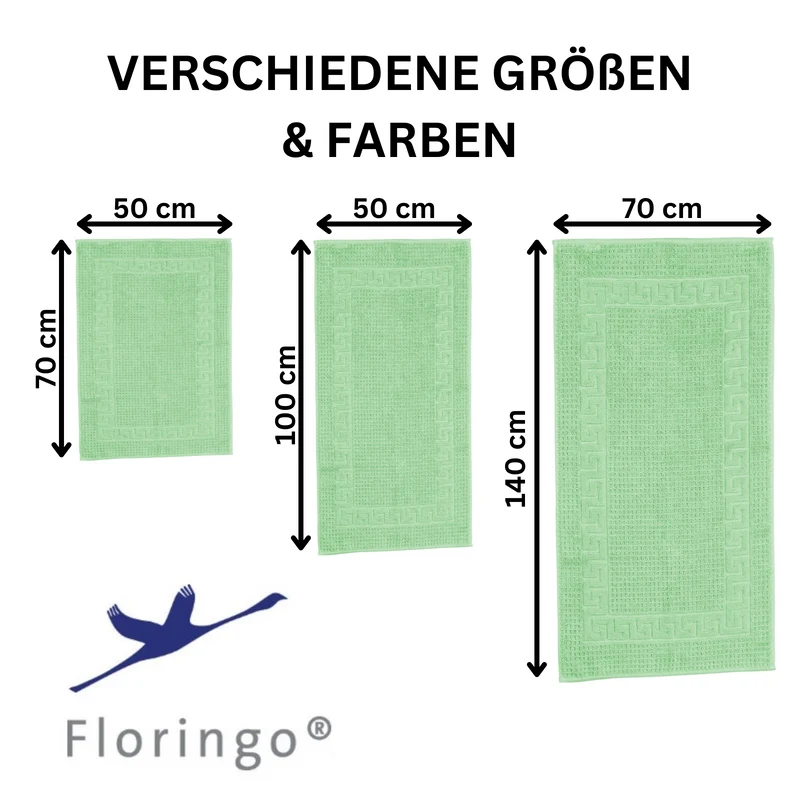 Floringo Badvorleger Duschvorleger 50x75 cm exclusiv 1100g/m² Zwirn
