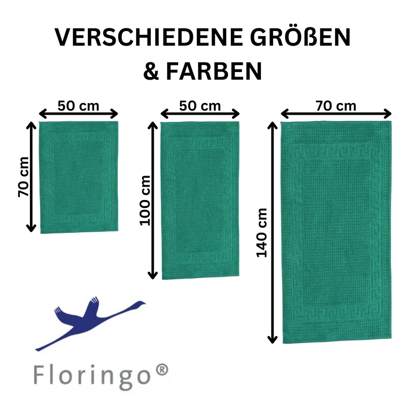 Floringo Badvorleger Duschvorleger 50x75 cm exclusiv 1100g/m² Zwirn