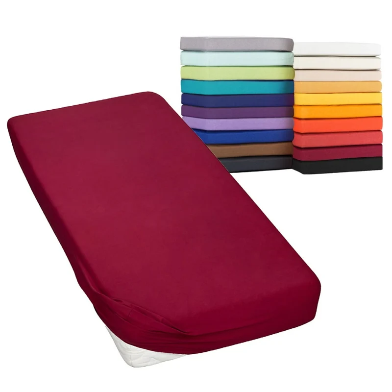 Spannbetttuch 180x200 - 200x220 cm auch für Wasserbett 160g/m² Line green Moon