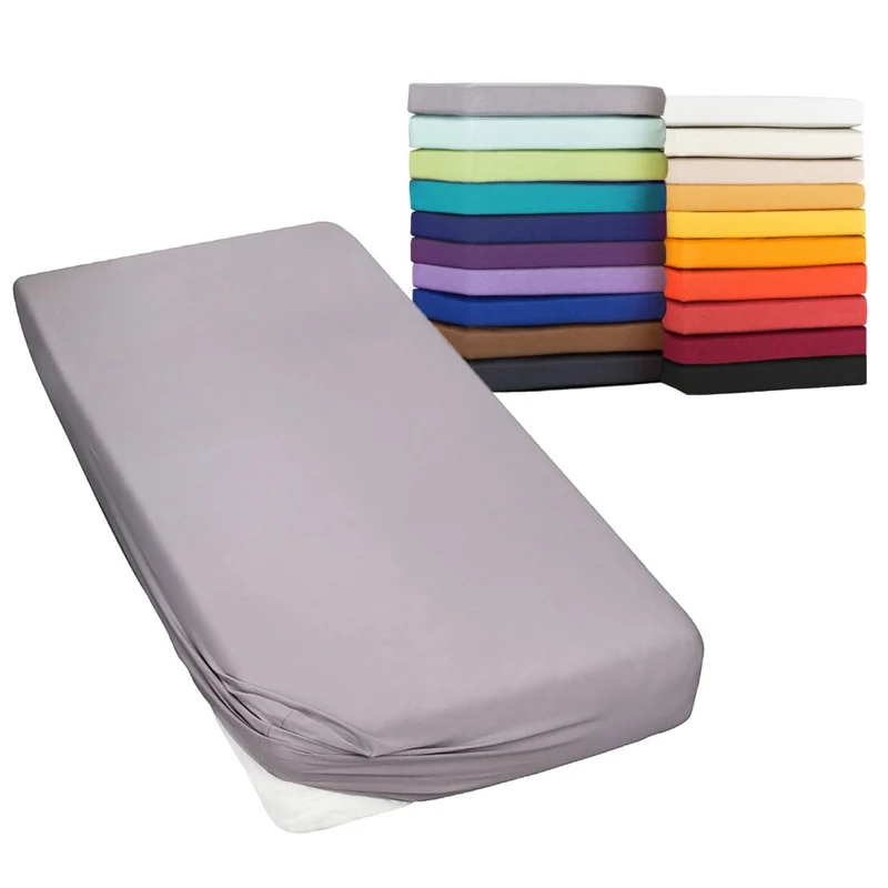 Spannbetttuch 180x200 - 200x220 cm auch für Wasserbett 160g/m² Line green Moon